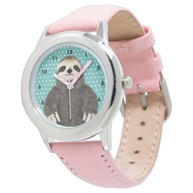 Reloj De Pulsera Patrón de eslogan suave rosado del chico de los an (Angular)
