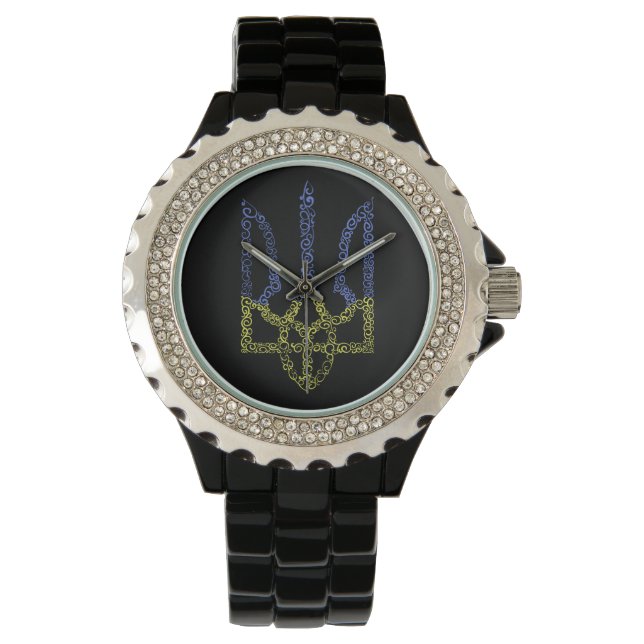 Reloj De Pulsera Patrón de espiral de tridente de trízub del escudo (Anverso)