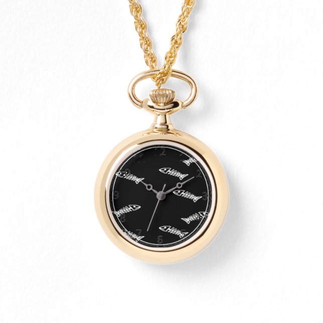 Reloj De Pulsera patrón de esqueleto de pescado (Anverso)