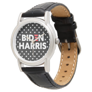 Reloj De Pulsera Patrón de estrellas Biden / Harris Negro