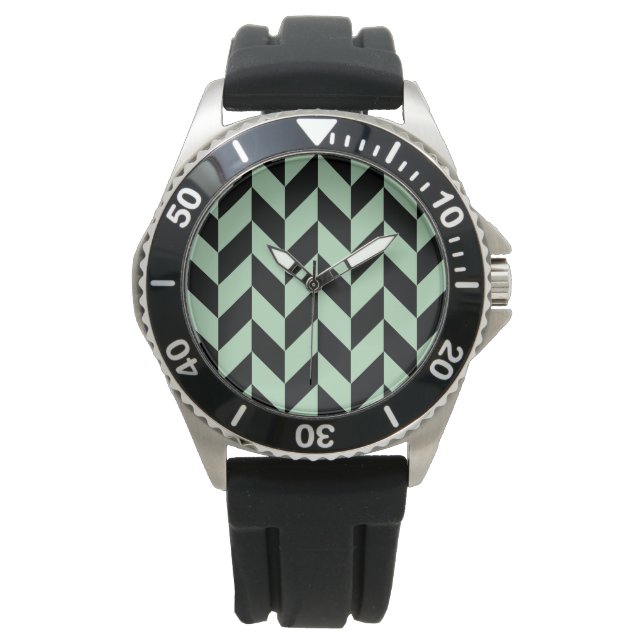 Reloj De Pulsera Patrón de faldón verde de impresión (Anverso)