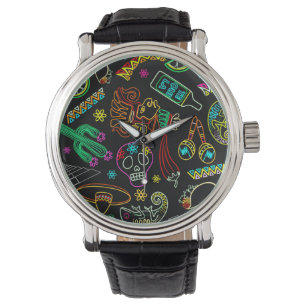 Reloj De Pulsera Patrón de Fiesta de México