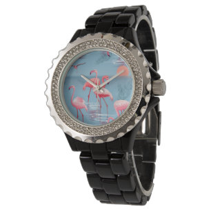 Reloj De Pulsera Patrón de flamencos 1