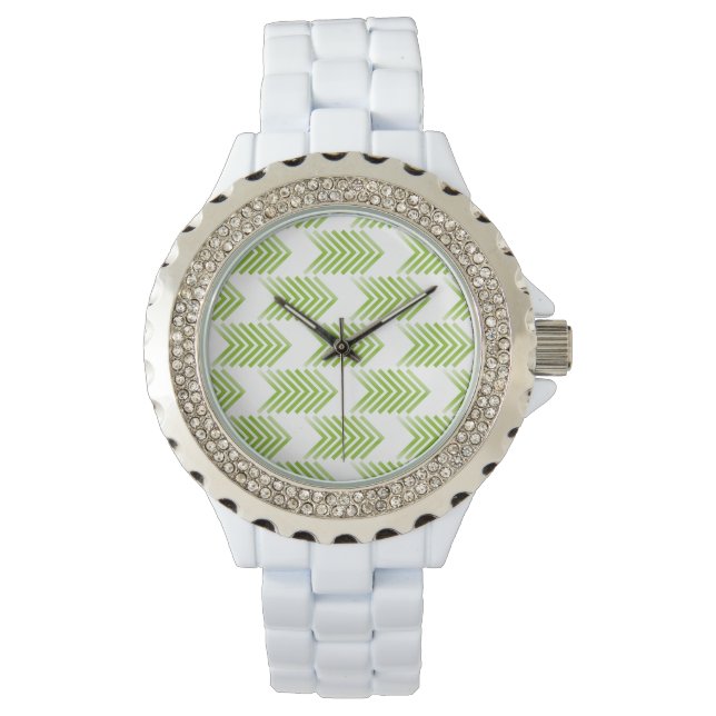 Reloj De Pulsera Patrón de flecha tribal verde (Anverso)