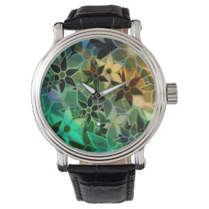 Reloj De Pulsera Patrón de flor de arte abstracto