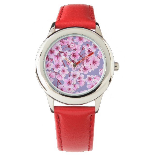 Reloj De Pulsera Patrón de floración de cerezo (Anverso)