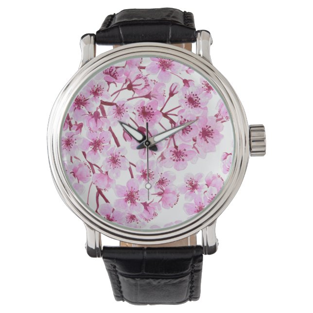 Reloj De Pulsera Patrón de floración de cerezo (Anverso)