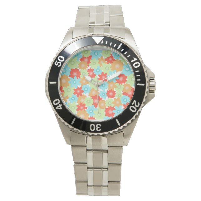 RELOJ DE PULSERA PATRÓN DE FLORES (Anverso)