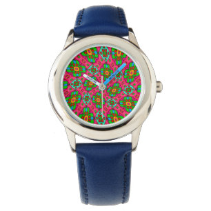 Reloj De Pulsera Patrón de flores abstractas únicas