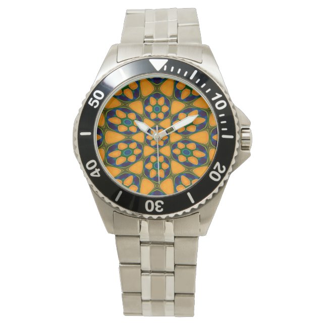 Reloj De Pulsera Patrón de flores abstractas únicas (Anverso)