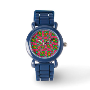 Reloj De Pulsera Patrón de flores abstractas únicas