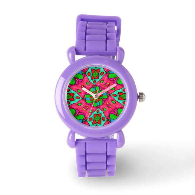 Reloj De Pulsera Patrón de flores abstractas únicas (Anverso)