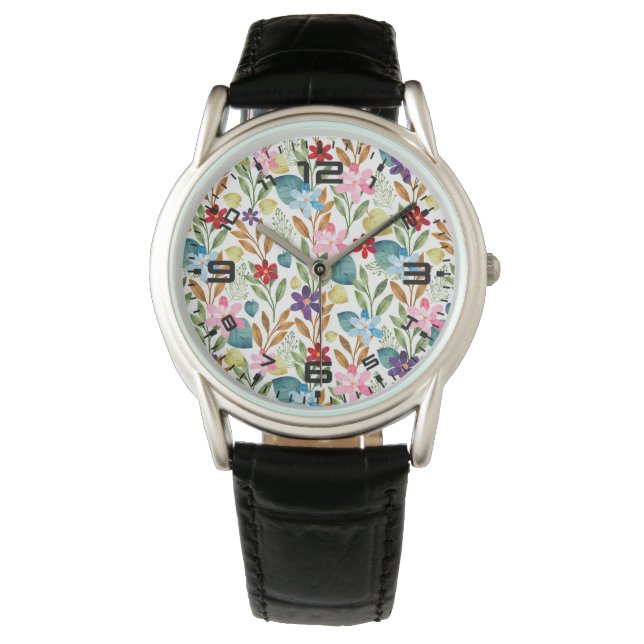 Reloj De Pulsera Patrón de flores acuáticas-67666 (Anverso)