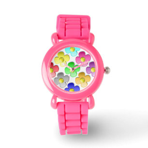 RELOJ DE PULSERA PATRÓN DE FLORES COLORIDO