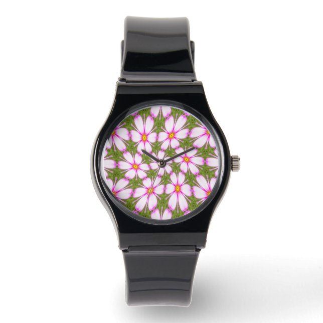 Reloj De Pulsera Patrón de flores de cosmos (Anverso)