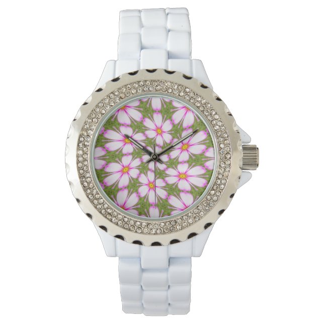 Reloj De Pulsera Patrón de flores de cosmos (Anverso)