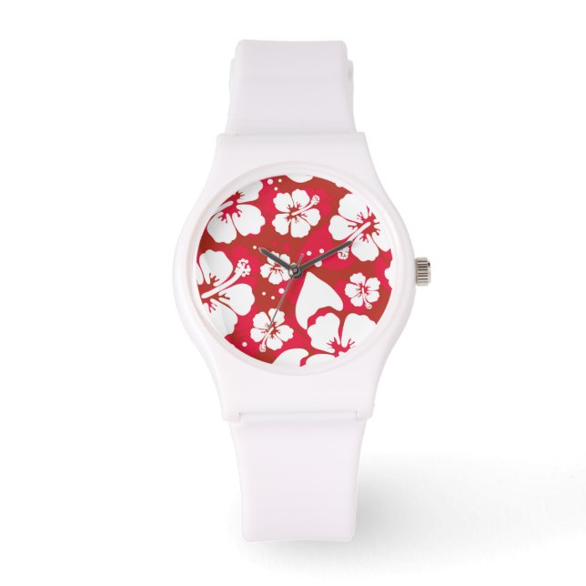 Reloj De Pulsera Patrón de flores de Hibiscus (Anverso)