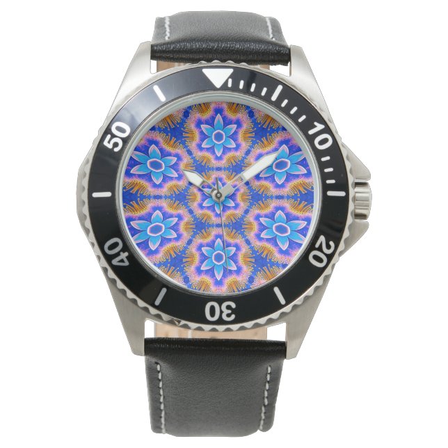 Reloj De Pulsera Patrón de flores de pelusa (Anverso)