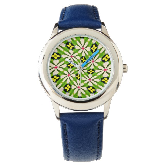 Reloj De Pulsera Patrón de flores estéticas (Anverso)