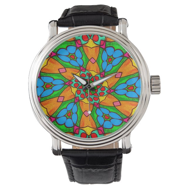Reloj De Pulsera Patrón de flores estéticas (Anverso)