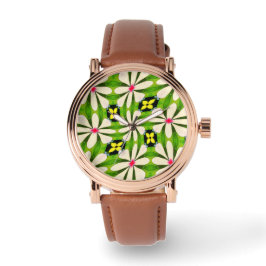 Reloj De Pulsera Patrón de flores estéticas