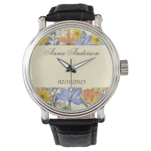 Reloj De Pulsera PATRÓN DE FLORES naranja
