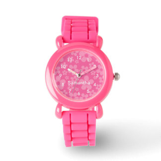 Reloj De Pulsera Patrón de flores rosadas
