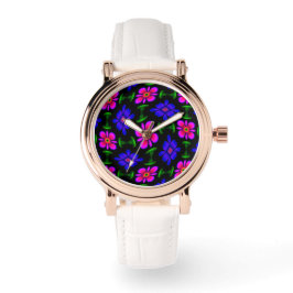 Reloj De Pulsera Patrón de flores rosas adorables