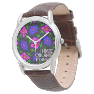 Reloj De Pulsera Patrón de flores rosas adorables