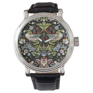 Reloj De Pulsera Patrón de flores y aves de William Morris