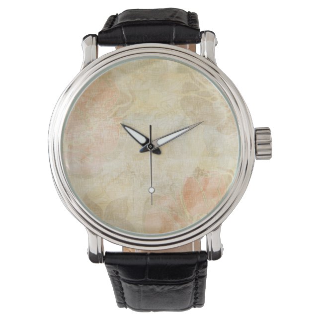 Reloj De Pulsera patrón de fondo floral de arte (Anverso)