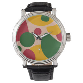 Reloj De Pulsera Patrón de formas abstractas retro atrevidas