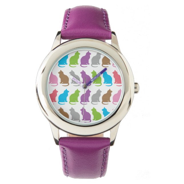 Reloj De Pulsera Patrón de gato colorido (Anverso)