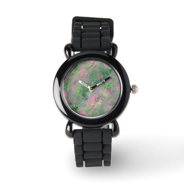 Reloj De Pulsera Patrón de Gel de cristal verde de Jade (Anverso)