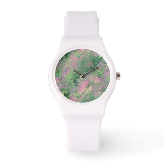 Reloj De Pulsera Patrón de Gel de cristal verde de Jade (Anverso)