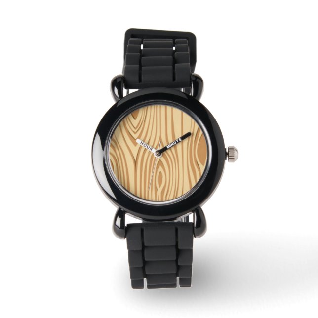 RELOJ DE PULSERA PATRÓN DE GRANO DE MADERA (Anverso)