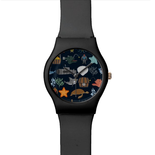 Reloj De Pulsera Patrón de habitantes oceánicos 1 (De cerca)