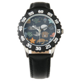 Reloj De Pulsera Patrón de habitantes oceánicos 1