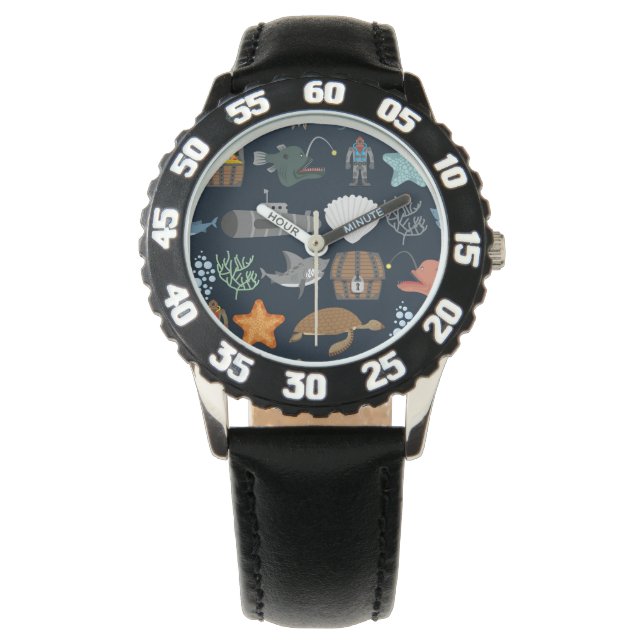 Reloj De Pulsera Patrón de habitantes oceánicos 1 (Anverso)