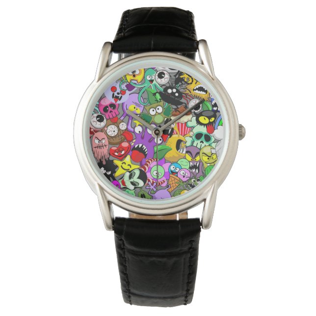 Reloj De Pulsera Patrón de Halloween de personajes adorables (Anverso)