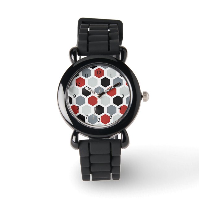 Reloj De Pulsera Patrón de hexágono de arte moderno (Anverso)