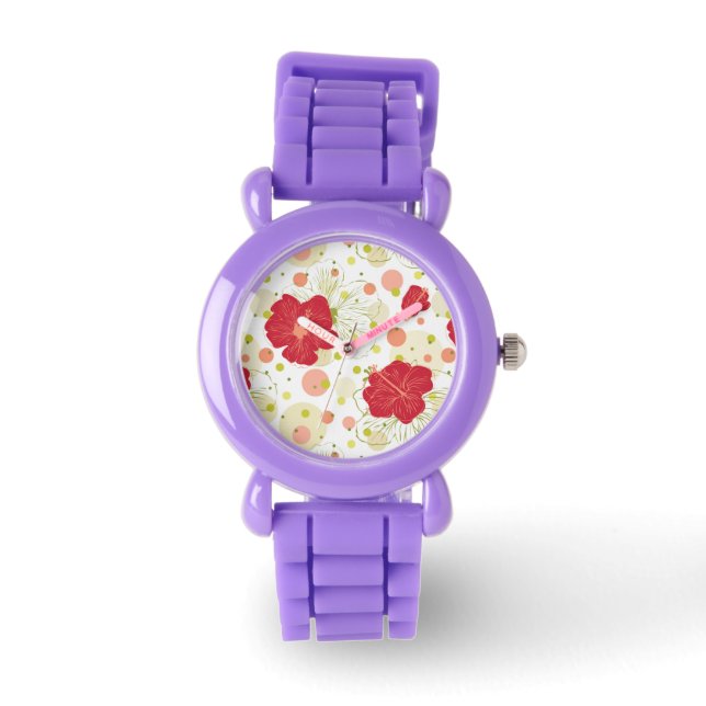 Reloj De Pulsera Patrón de hibiscus dibujado a mano (Anverso)
