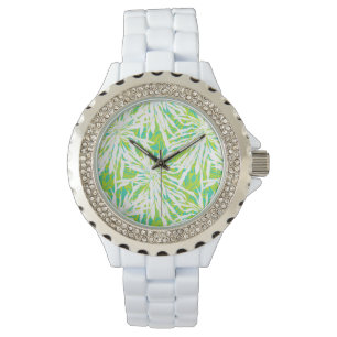 Reloj De Pulsera Patrón de hojas de palmeras tropicales