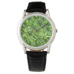 Reloj De Pulsera Patrón de hojas verdes frondosas - Naturaleza Botá