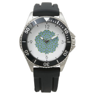 Reloj De Pulsera Patrón de hombus penrose verde y azul