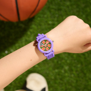 Reloj De Pulsera Patrón de ilimidades rojas