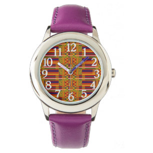 Reloj De Pulsera Patrón de Kente: Arte Textil Africano Vibrante