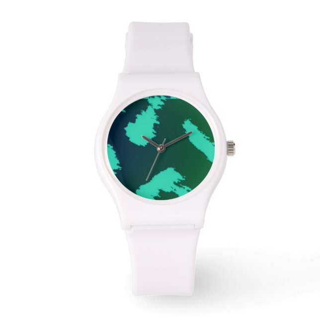 Reloj De Pulsera Patrón de leopardo verde (Anverso)