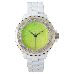 Reloj De Pulsera patrón de limón amarillo verde fresco de verano gi