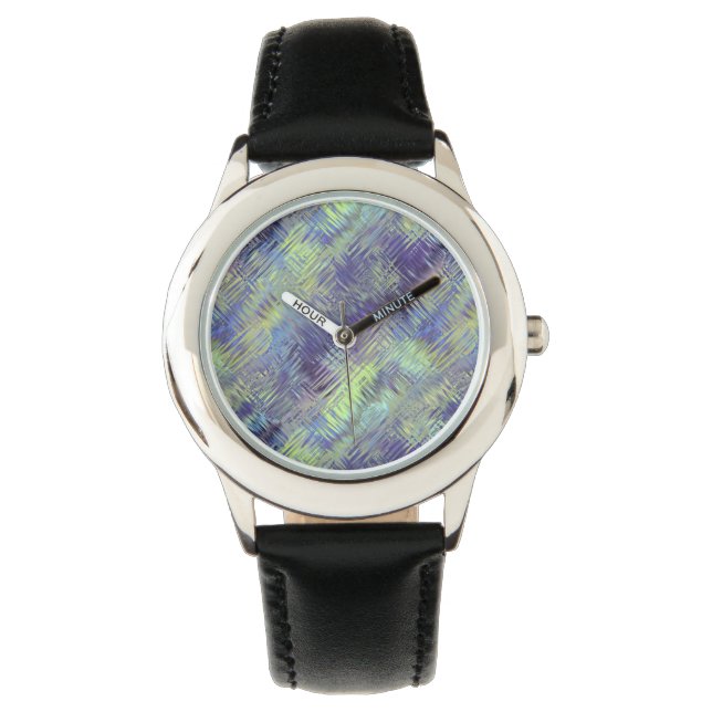 Reloj De Pulsera Patrón de líquido azul tanzano (Anverso)